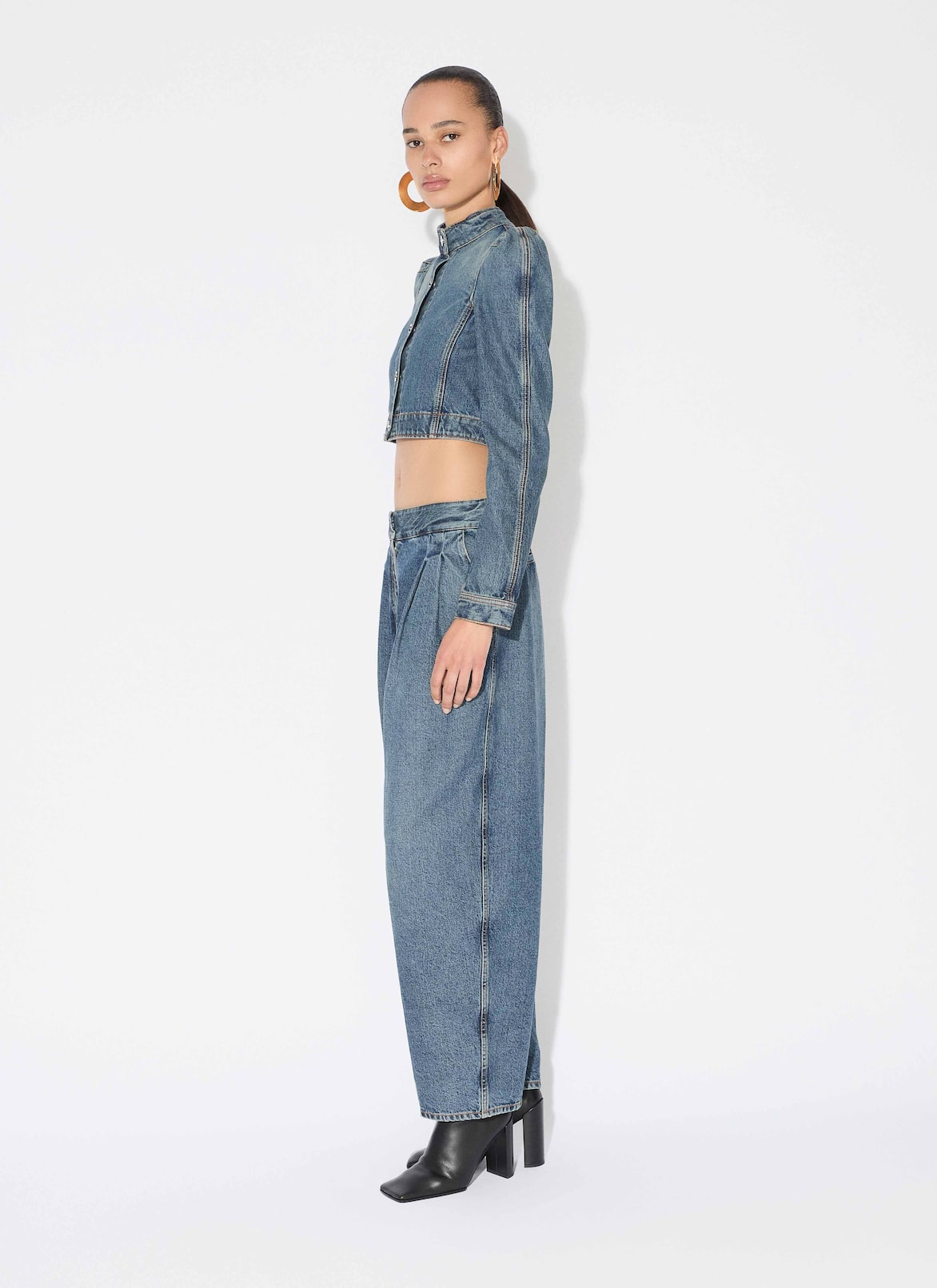 데님 테일러드 팬츠 ALAÏA 블루 데님 테일러드 팬츠